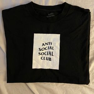 Anti Social Social Club Box Logo Tee Black Size Large